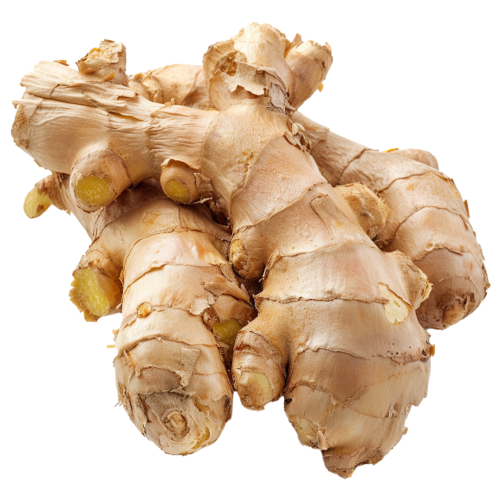 A Closeup View of Fresh Ginger Roots Ready for Use in Culinary and Medicinal Applications png