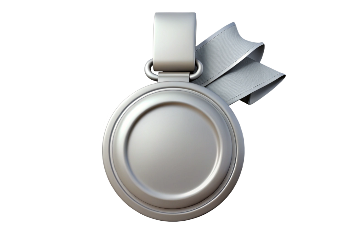 Blank Silver Medal with Attached Ribbon Award Achievement Recognition Prize png