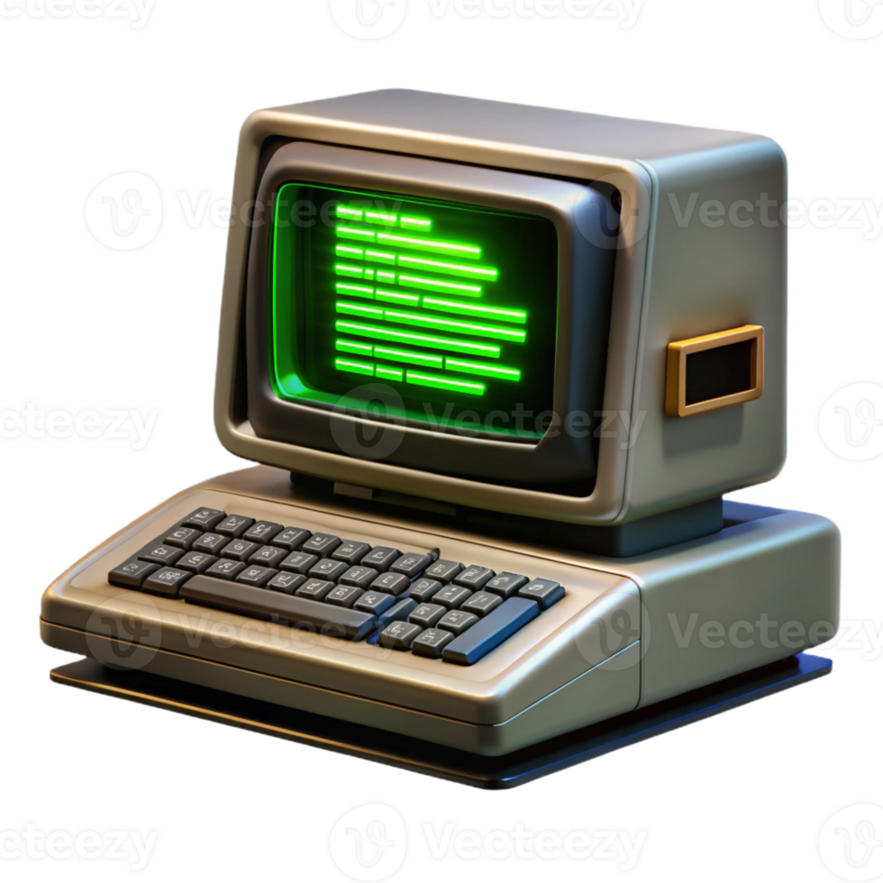 wonderful minimalist A Vintage Computer Terminal Displaying Cod authentic png