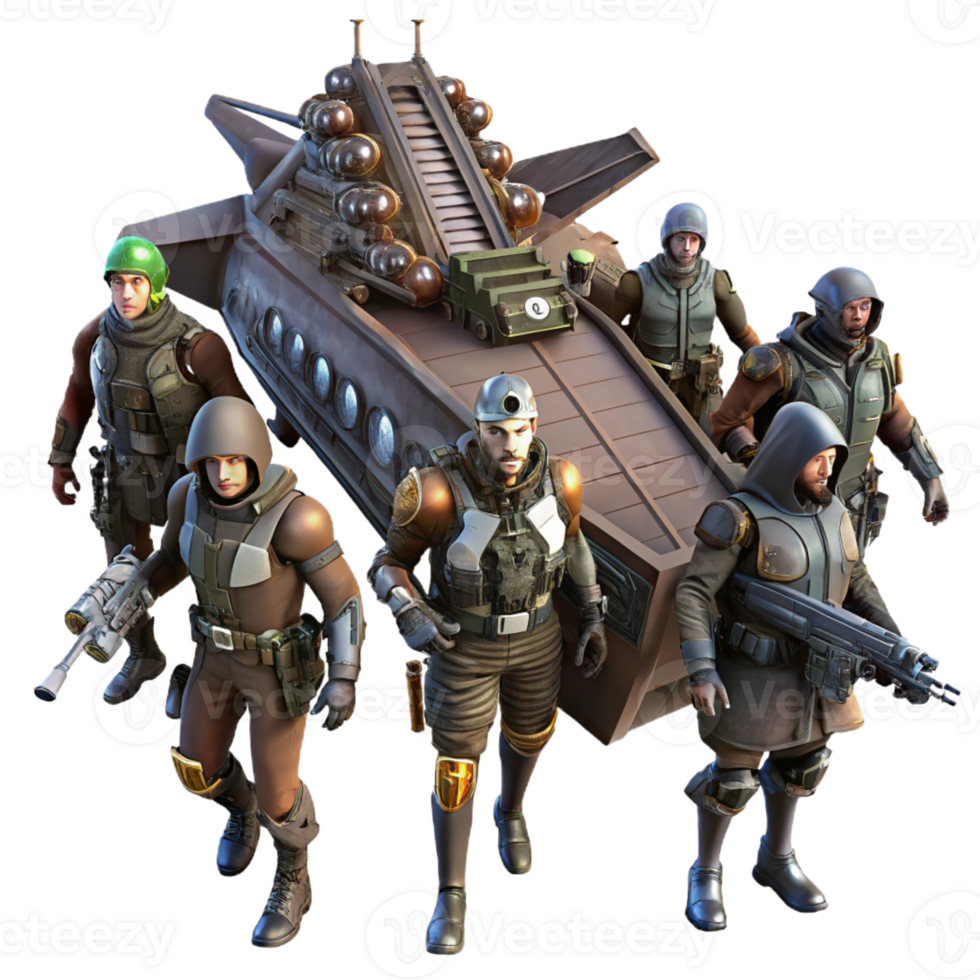 extraordinary abstract A Group of Space Pirates in Ragged Clot high quality png