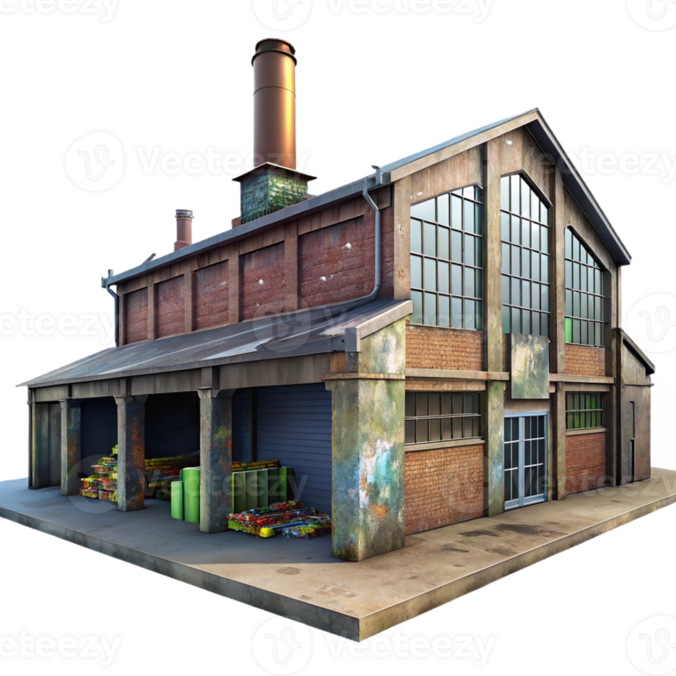 serene creative An Abandoned Industrial Warehouse Graffi premium png
