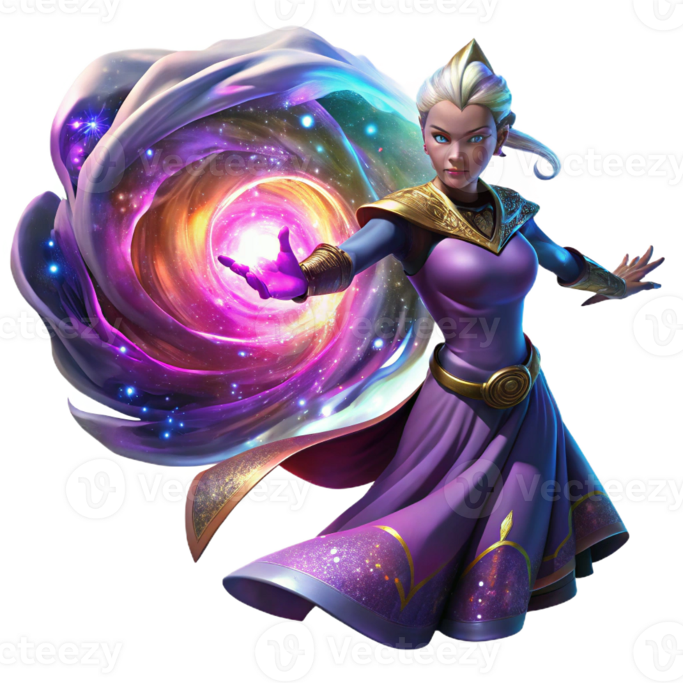 stunning traditional A Powerful Sorceress Summoning a Swirling detailed png