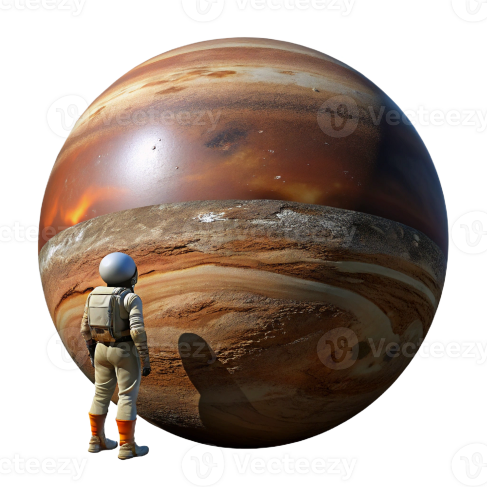 vibrant minimalist A Lone Astronaut Stranded on a Desolate high resolution png