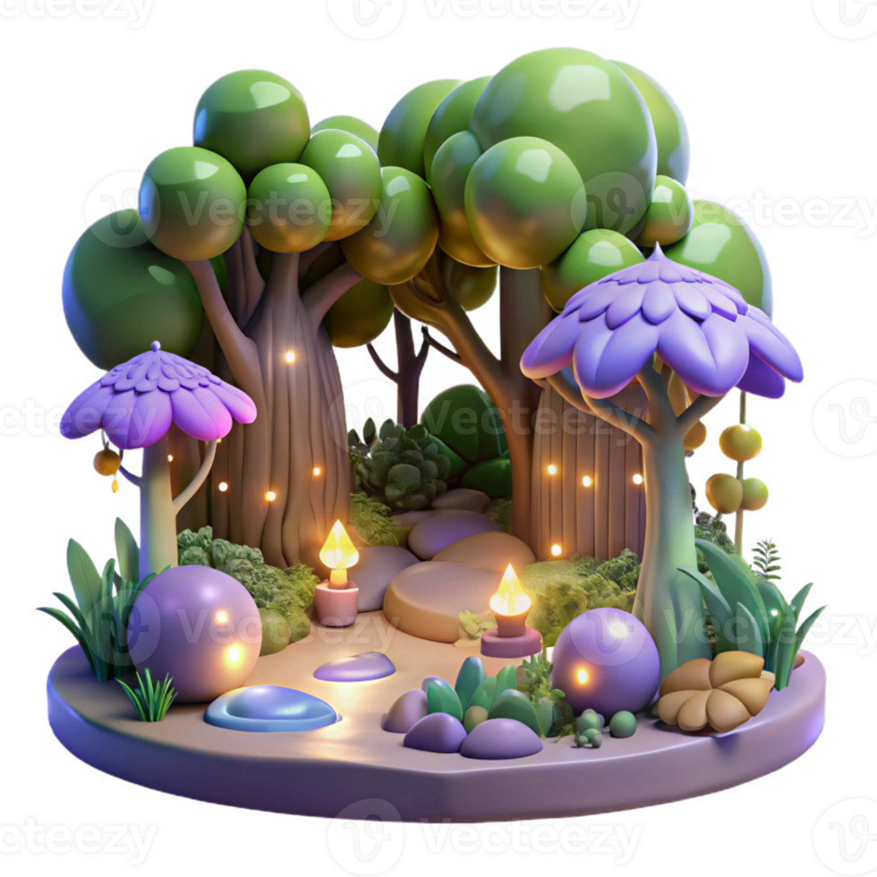 magnificent minimalist An Enchanted Forest Filled with Glowing F genuine png