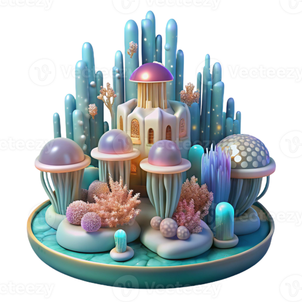beautiful abstract A Hidden Underwater City Built from Coral high resolution png