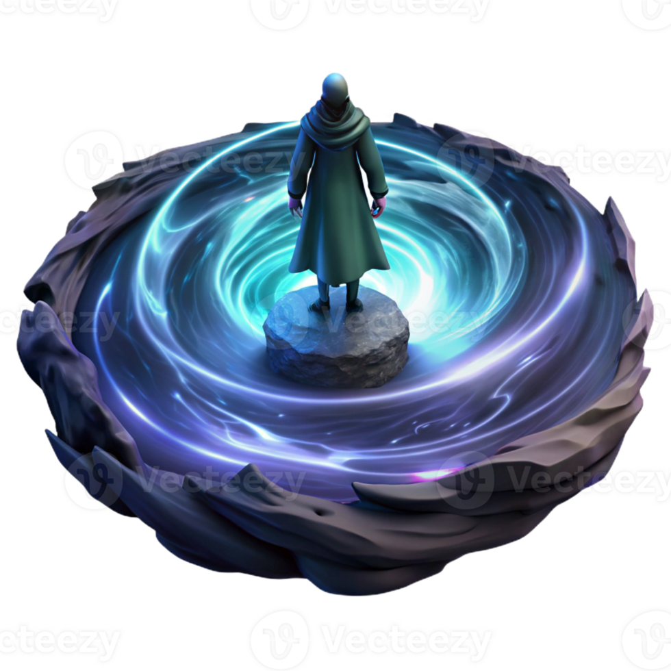 stunning modern A Lone Cloaked Figure Standing on a Prec high resolution png