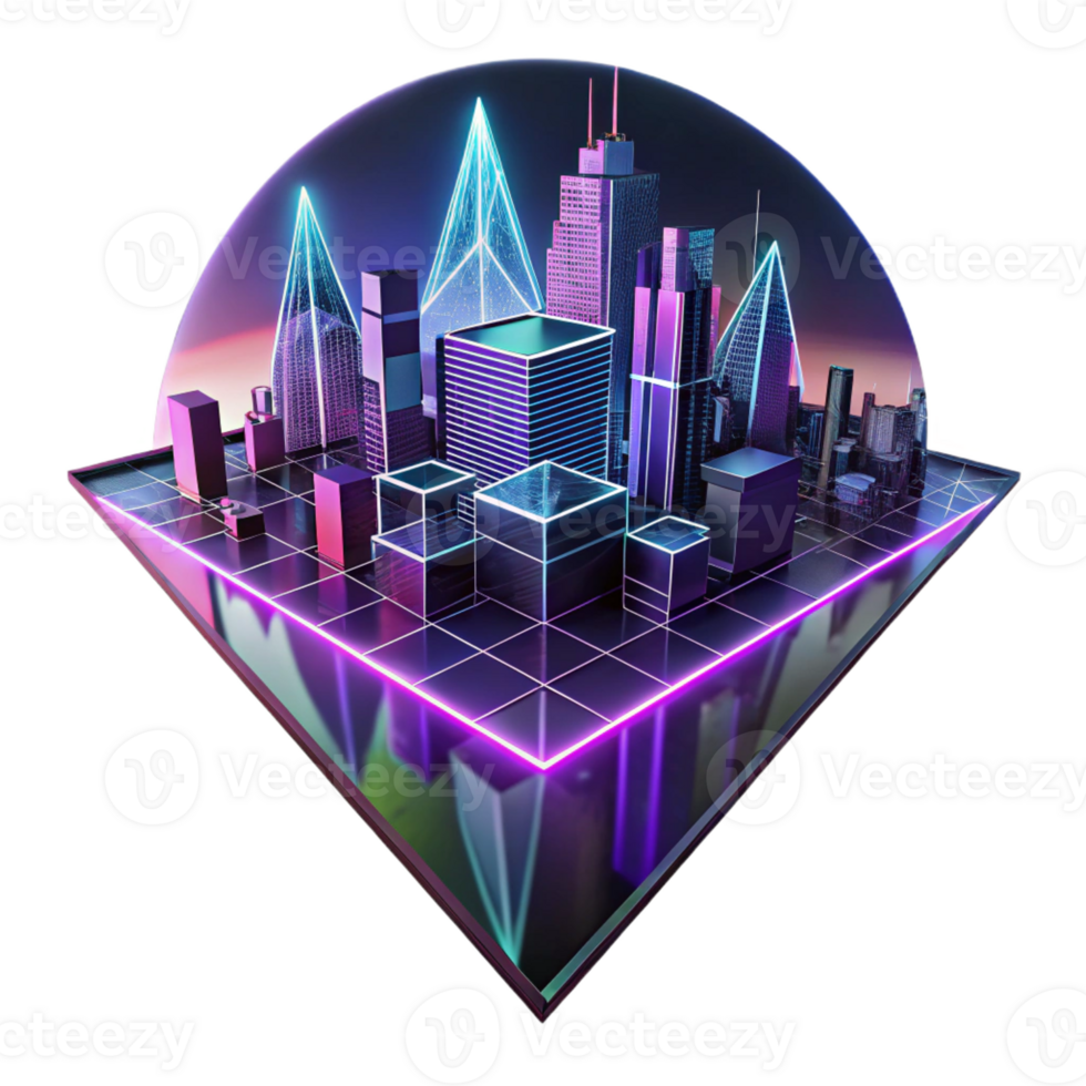 beautiful vintage Geometric Shapes Radiating Neon Light Da detailed png