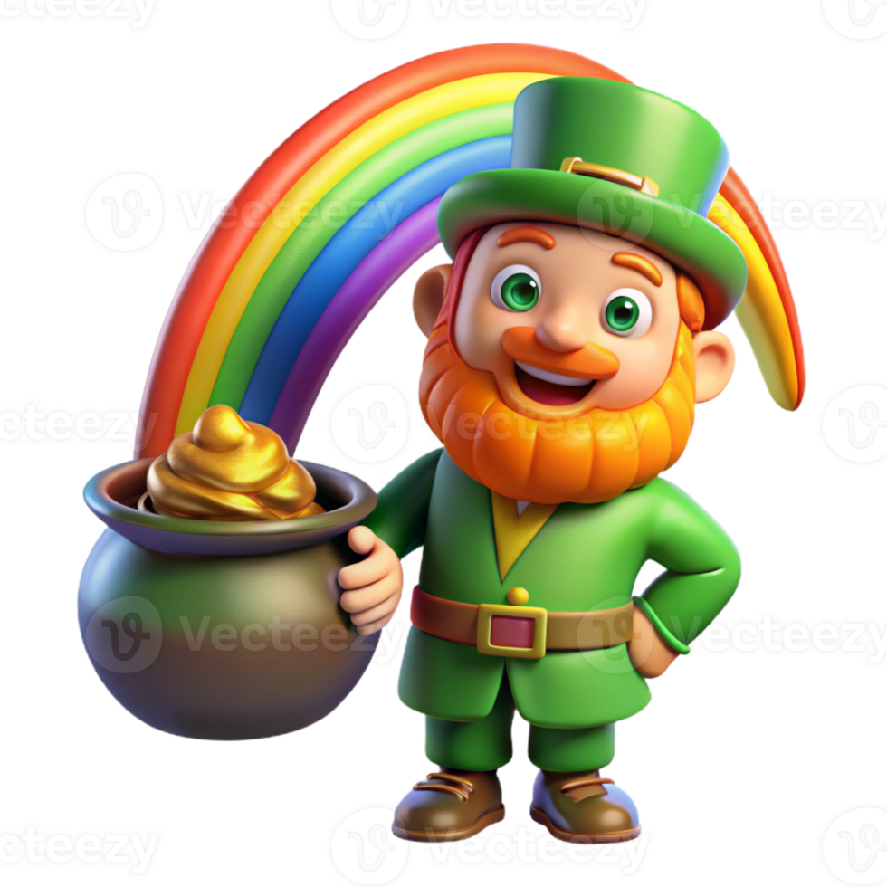 impressive traditional A Mischievous Leprechaun Guarding a Pot authentic png