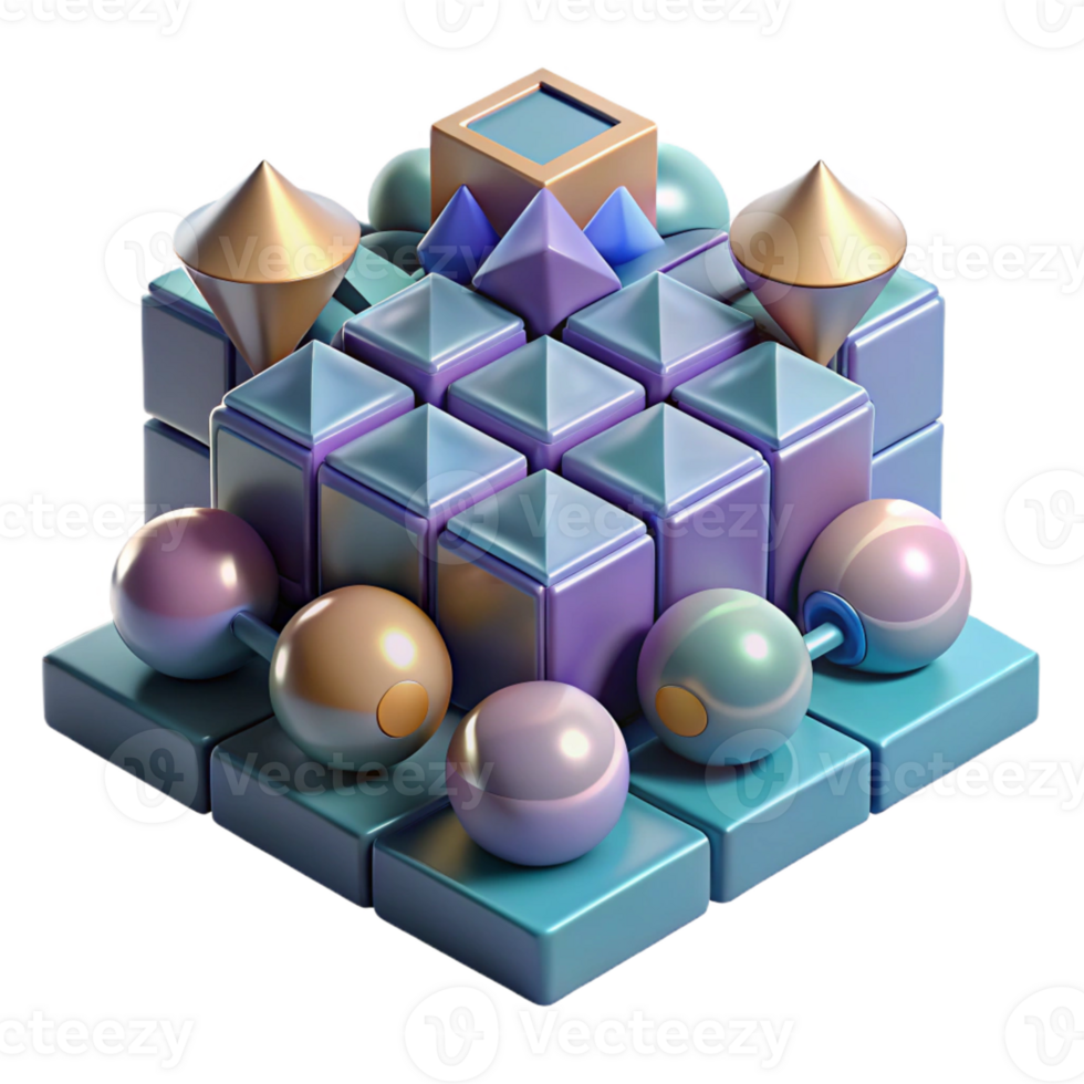 vibrant vintage A Field of Geometric Primitives Arrange exclusive png