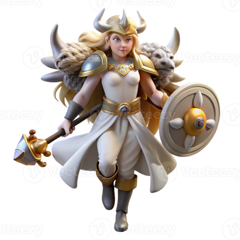 dramatic artistic A Wise Valkyries Carrying Fallen Warrior high quality png