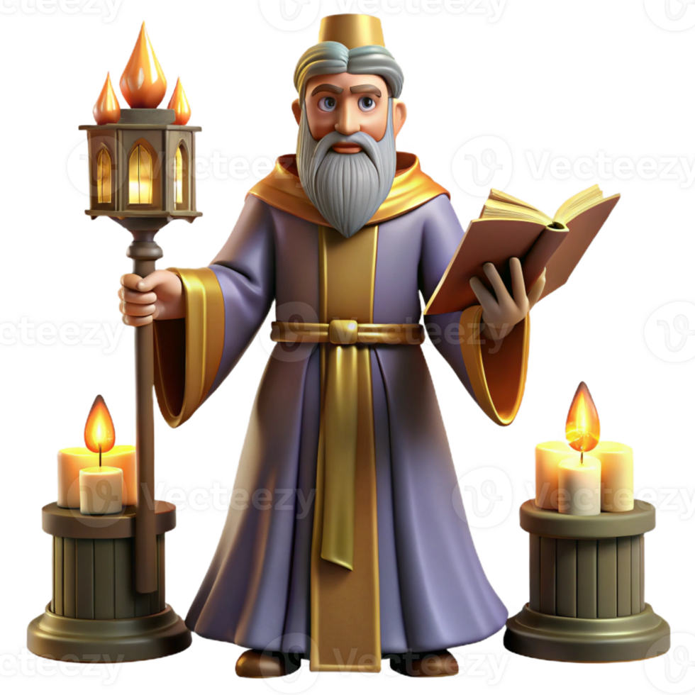 vibrant creative A Powerful Wizard Casting a Spell in a G high quality png