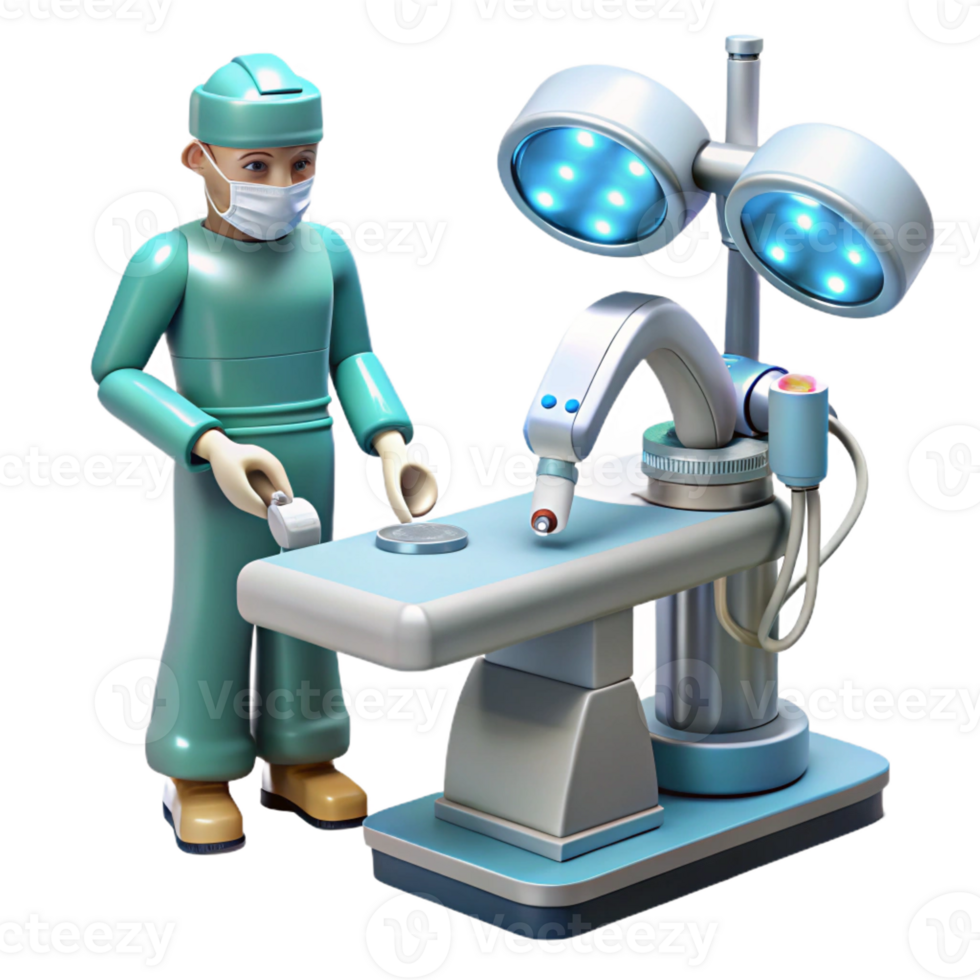 extraordinary vintage A Robotic Surgeon Performing a Complex Op 4K png