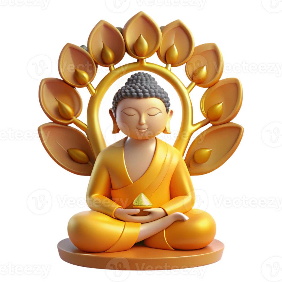 serene classic A Serene Buddha Meditating Beneath the Bo detailed png
