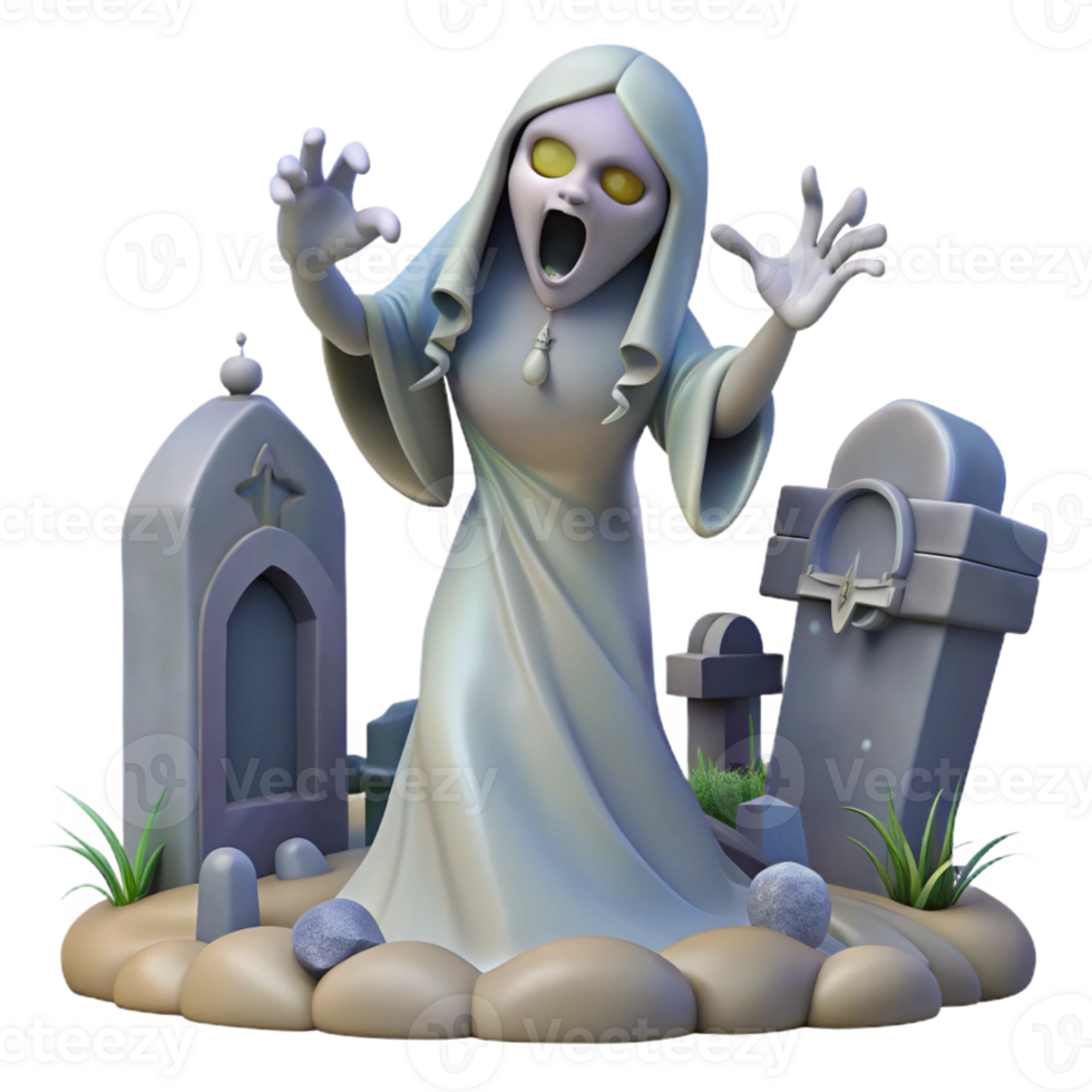 elegant minimalist A Ghostly Banshee Wailing in a Haunted Gr high resolution png