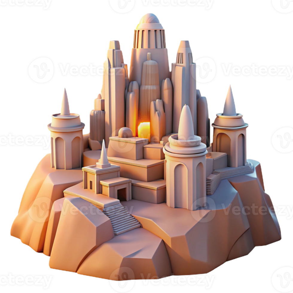 impressive vintage A Futuristic Desert City Built Into Sands high quality png