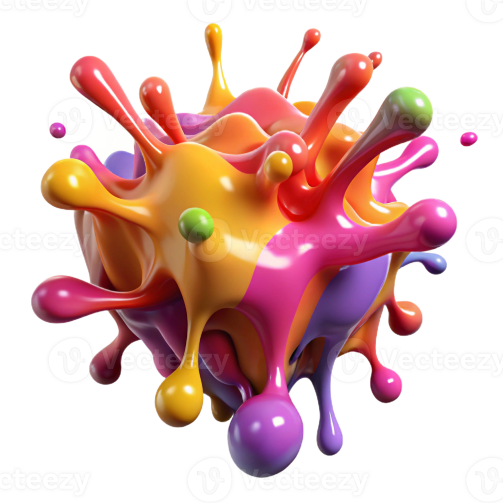 impressive classic A Chaotic Explosion of Paint Splatters D png