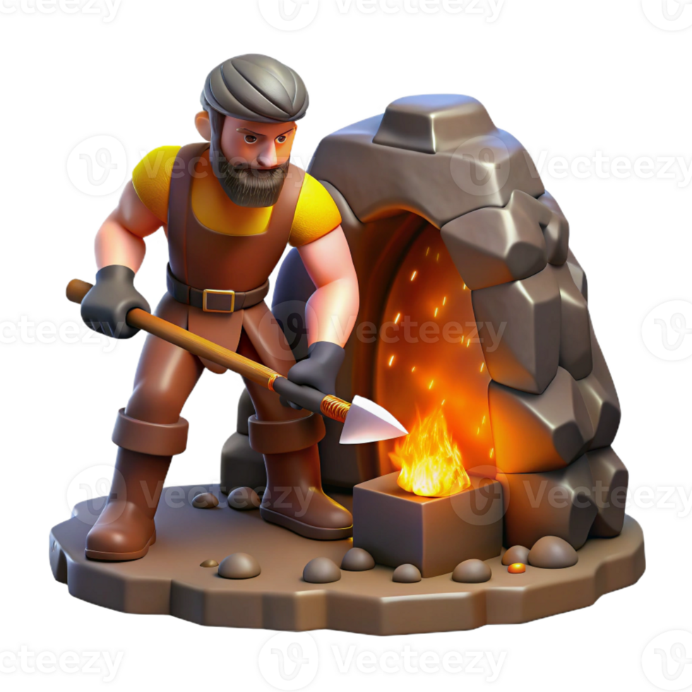 impressive abstract A Cyclops Forging a Weapon in His Cave F original png