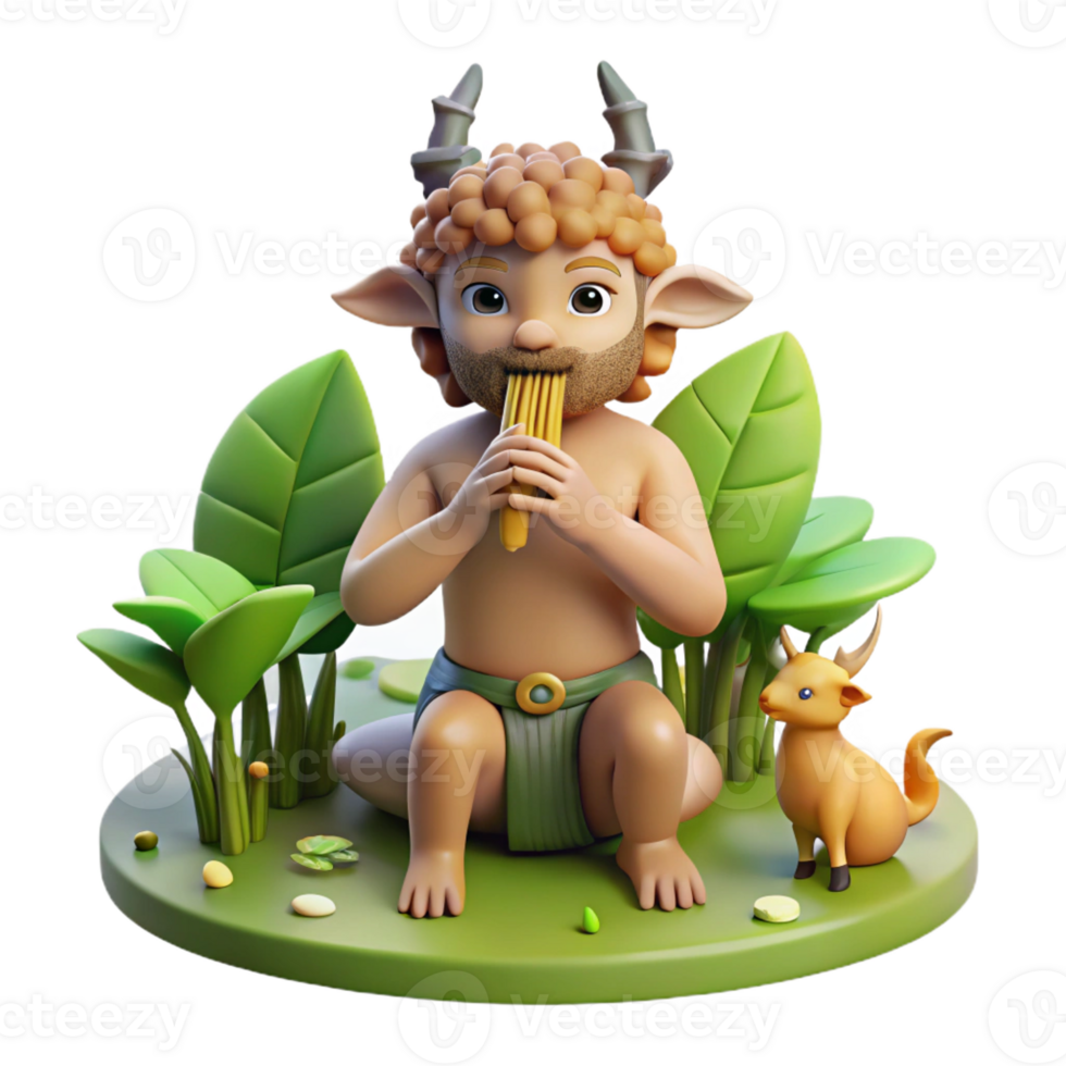 extraordinary rustic A Mischievous Satyr Playing a Pan Flute In high quality png
