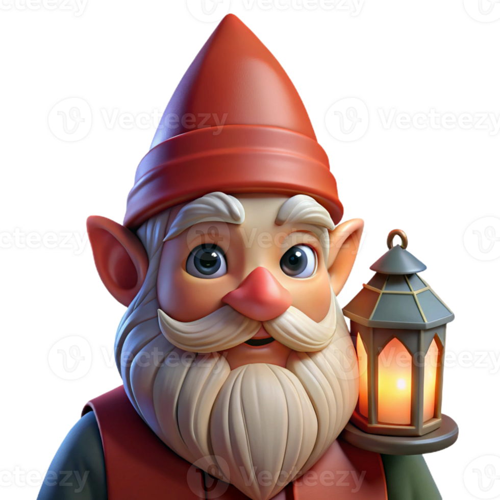 stunning rustic Portrait of a Grumpy Gnome with a Long high quality png