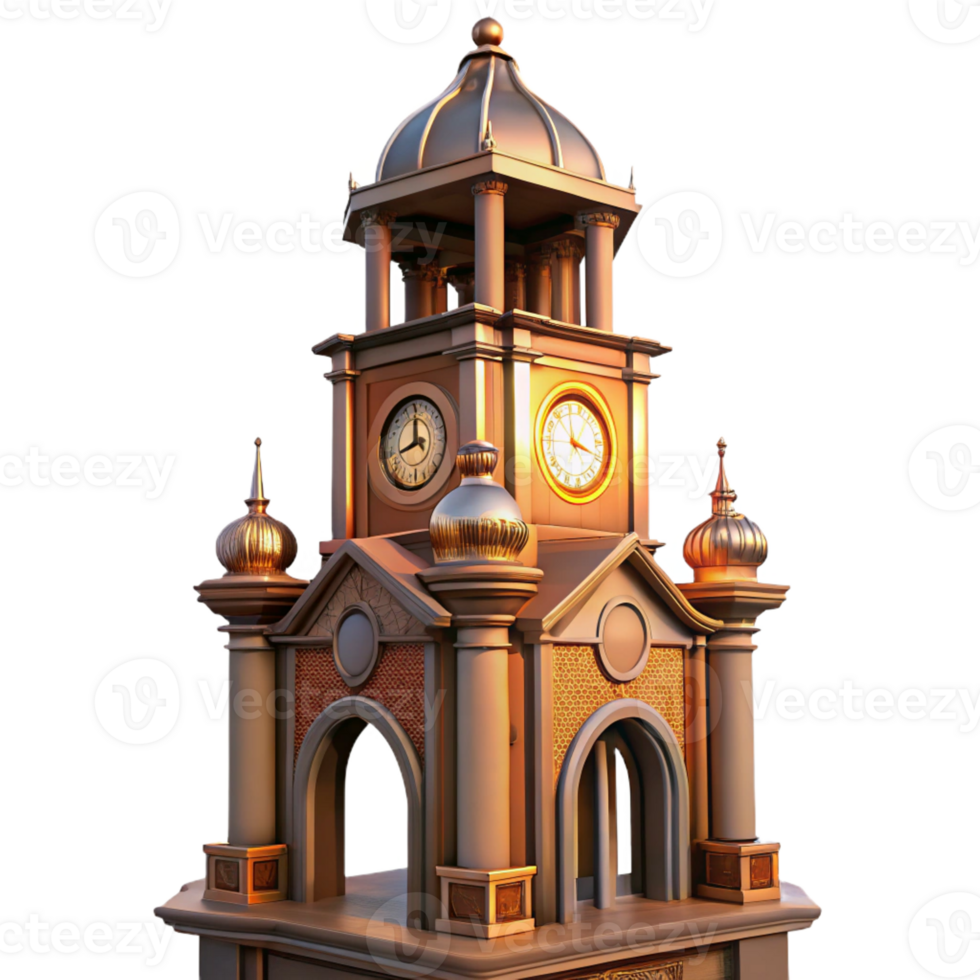 vibrant modern A Towering Art Nouveau Clock Tower Intric high resolution png