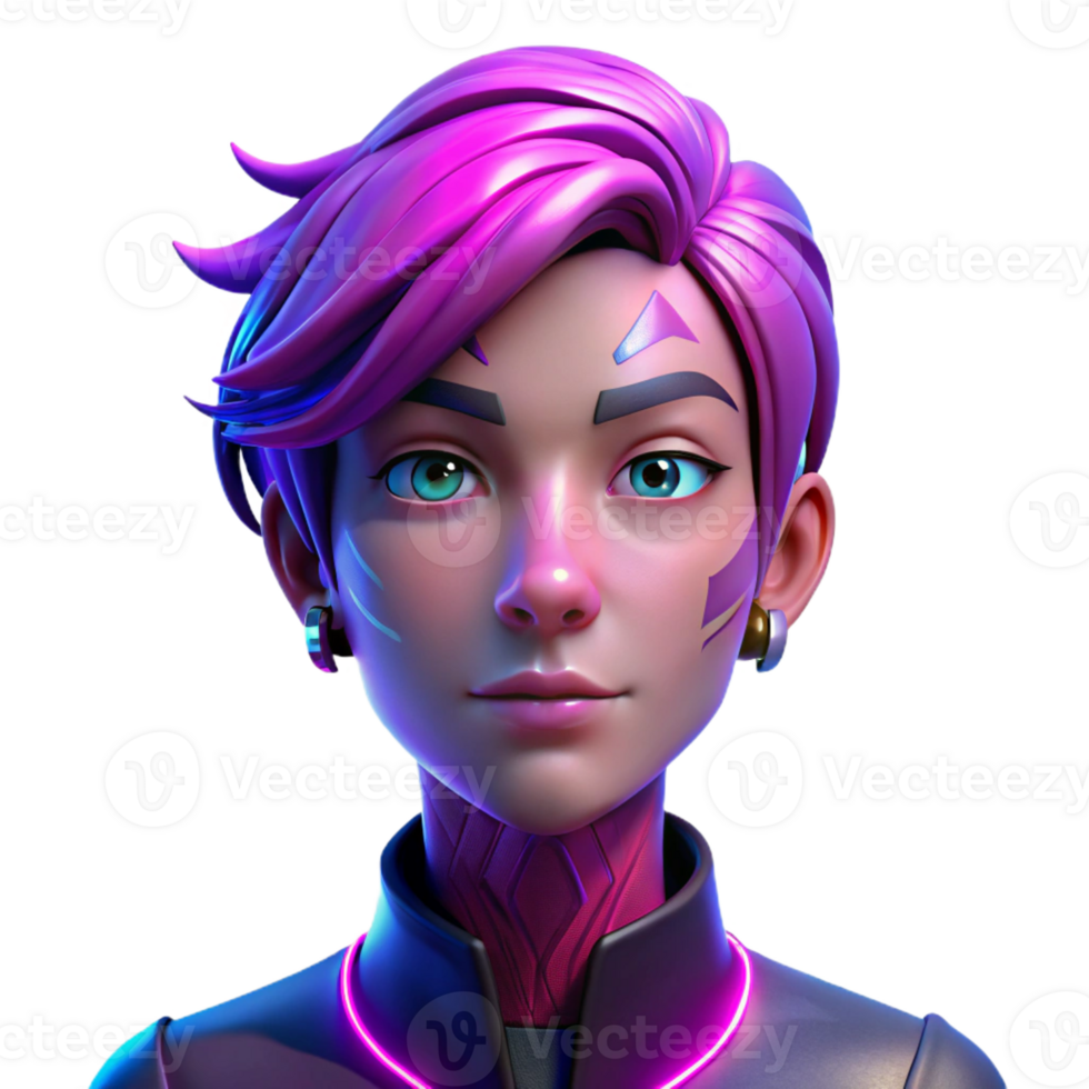 serene abstract Portrait of a Nonbinary Person high resolution png