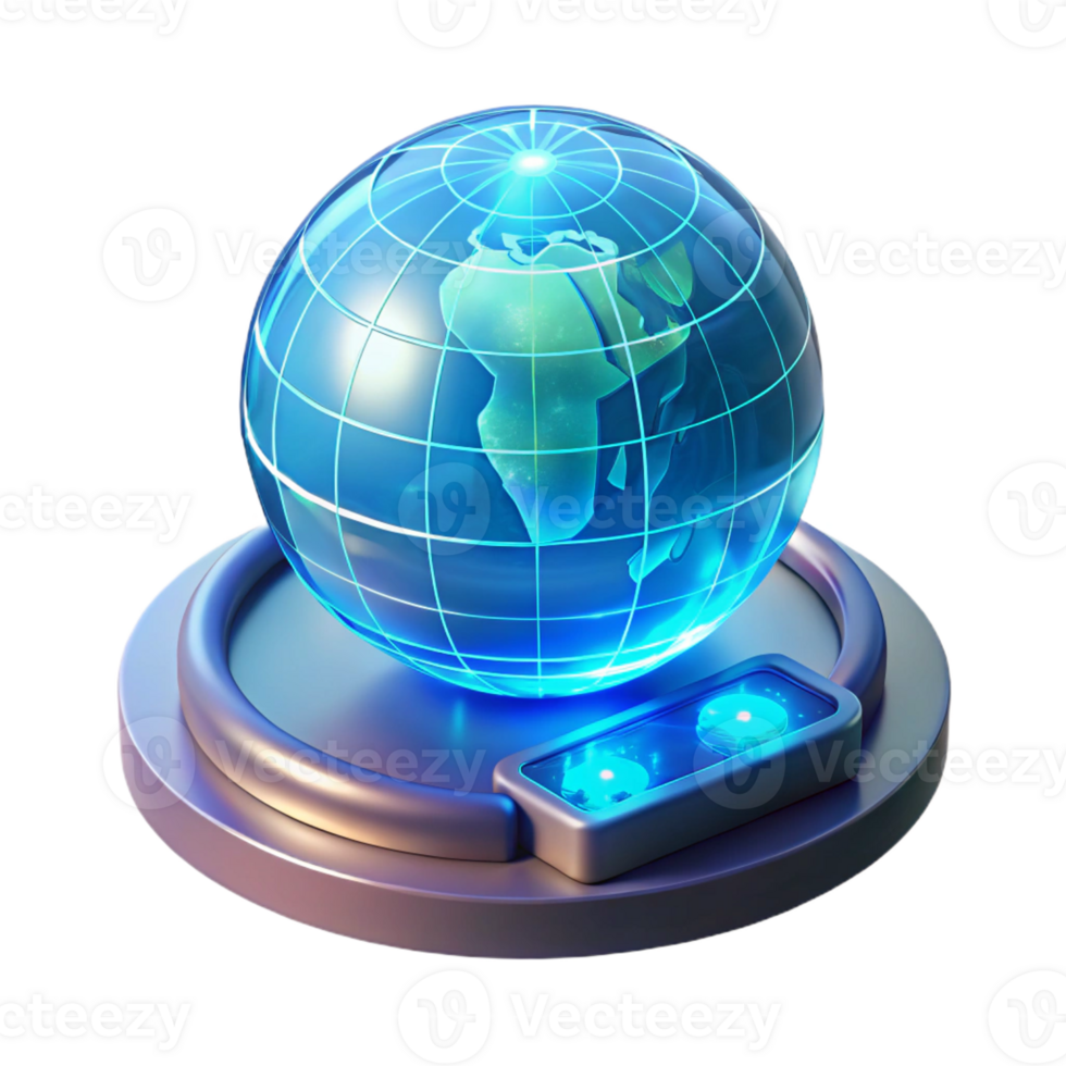 extraordinary modern Holographic Map Display 4K png