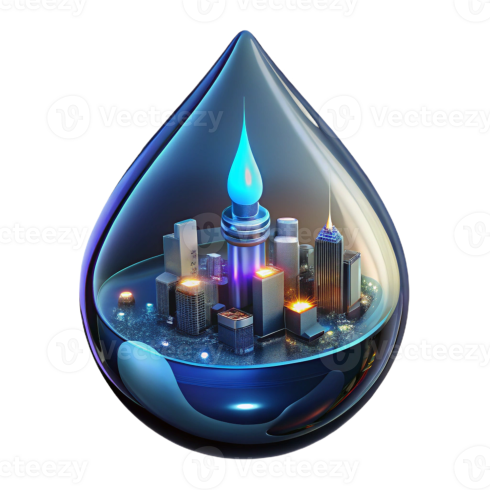serene artistic A Futuristic Cityscape Reflected in a Ra original png