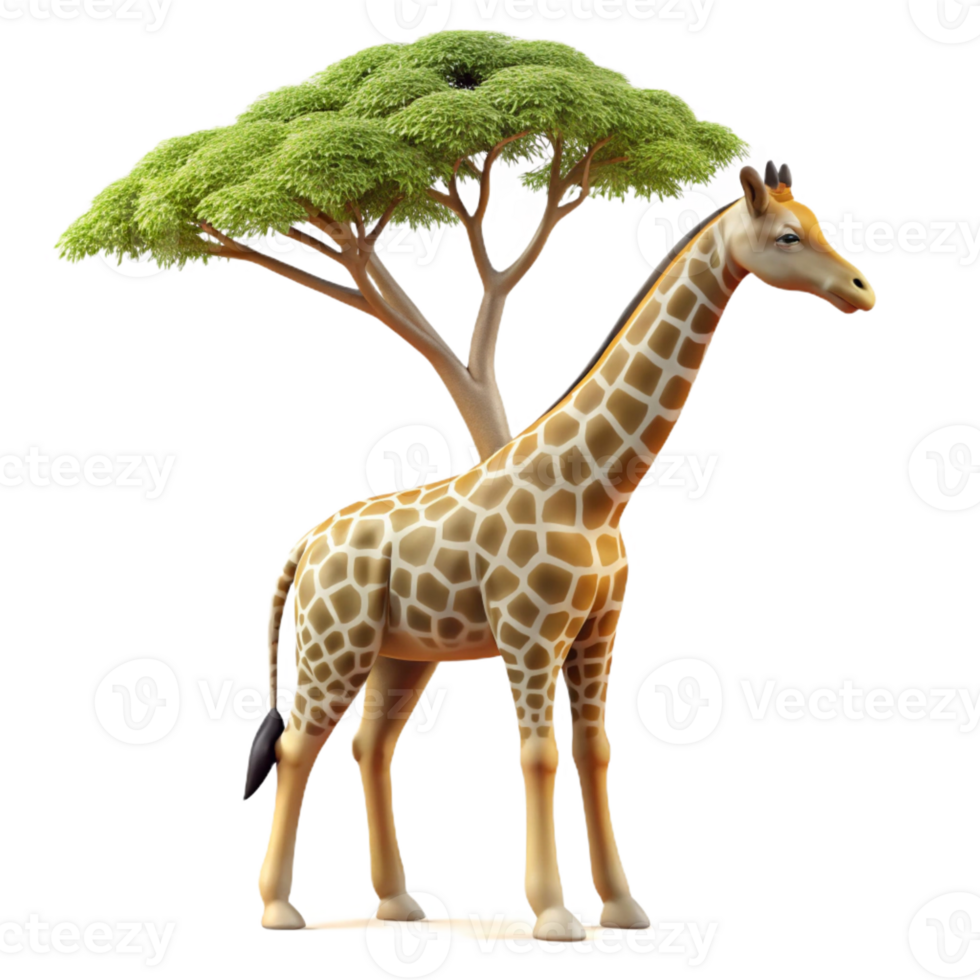elegant traditional A Graceful Giraffe Reaching for Leaves In authentic png
