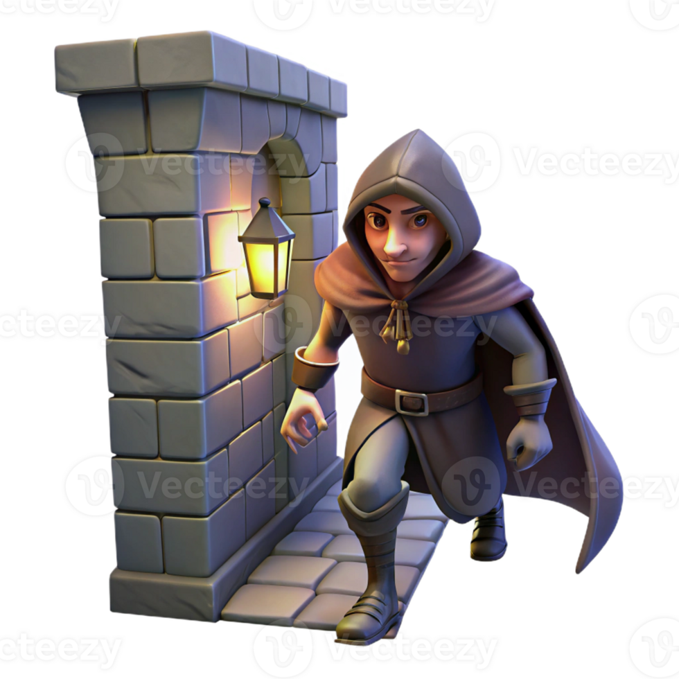 beautiful traditional A Cunning Rogue Sneaking Through a Shado high resolution png