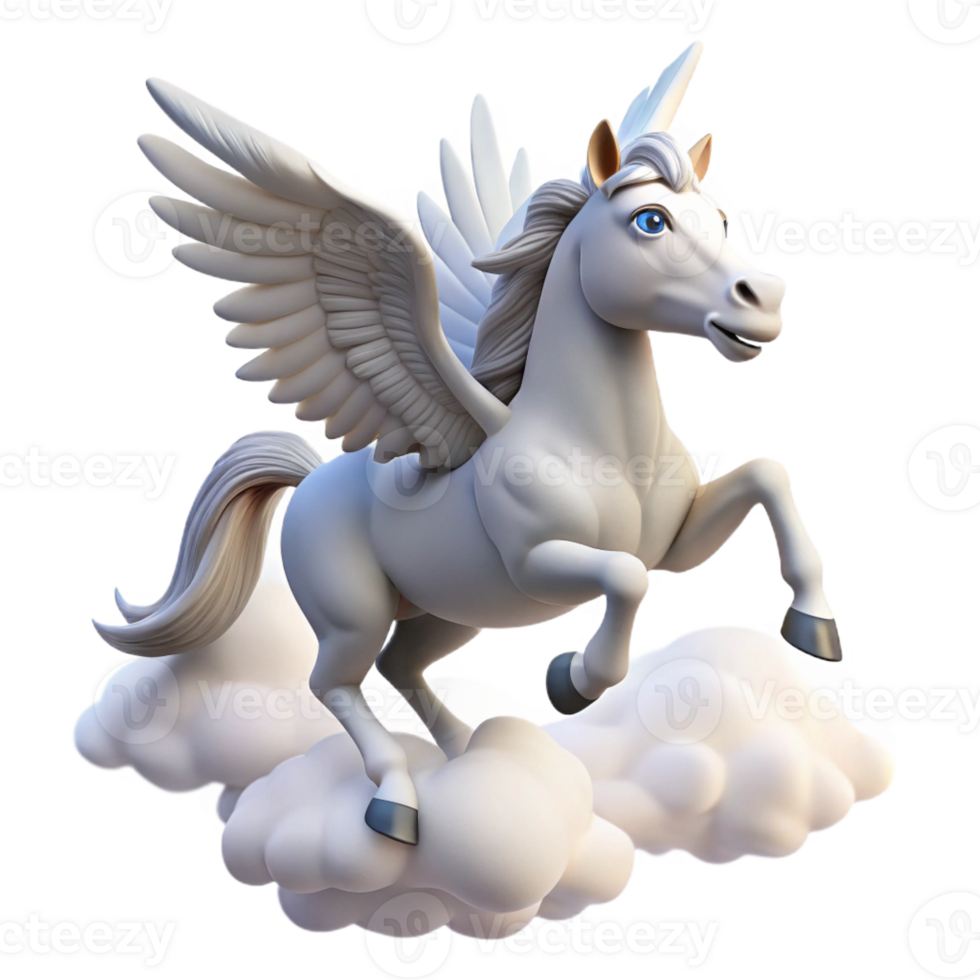 wonderful rustic A Graceful Pegasus Soaring Through the Cl professional png