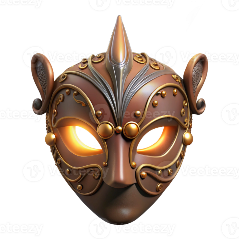 serene artistic A Steampunk Mask with Ornate Filigree And professional png