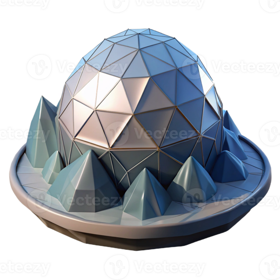 wonderful classic Floating Geodesic Dome Nestled in a Mount professional png