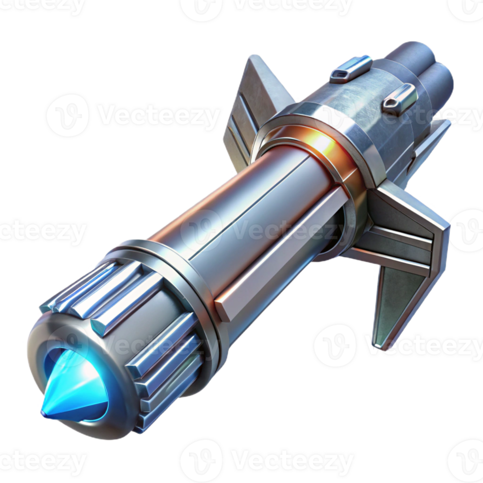 wonderful artistic Sleek Futuristic Weapon Metallic Design detailed png