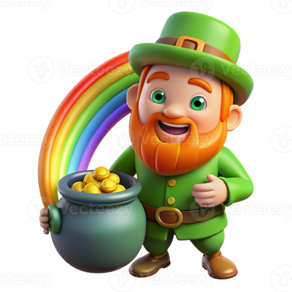 elegant creative A Mischievous Leprechaun Guarding a Pot high quality png