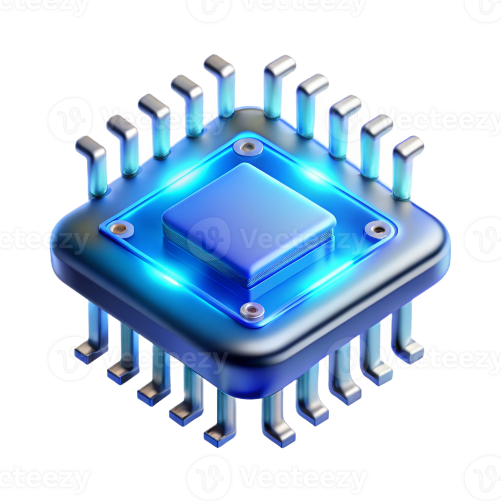 vibrant artistic Microchip Circuitry Close-up Detail high resolution png