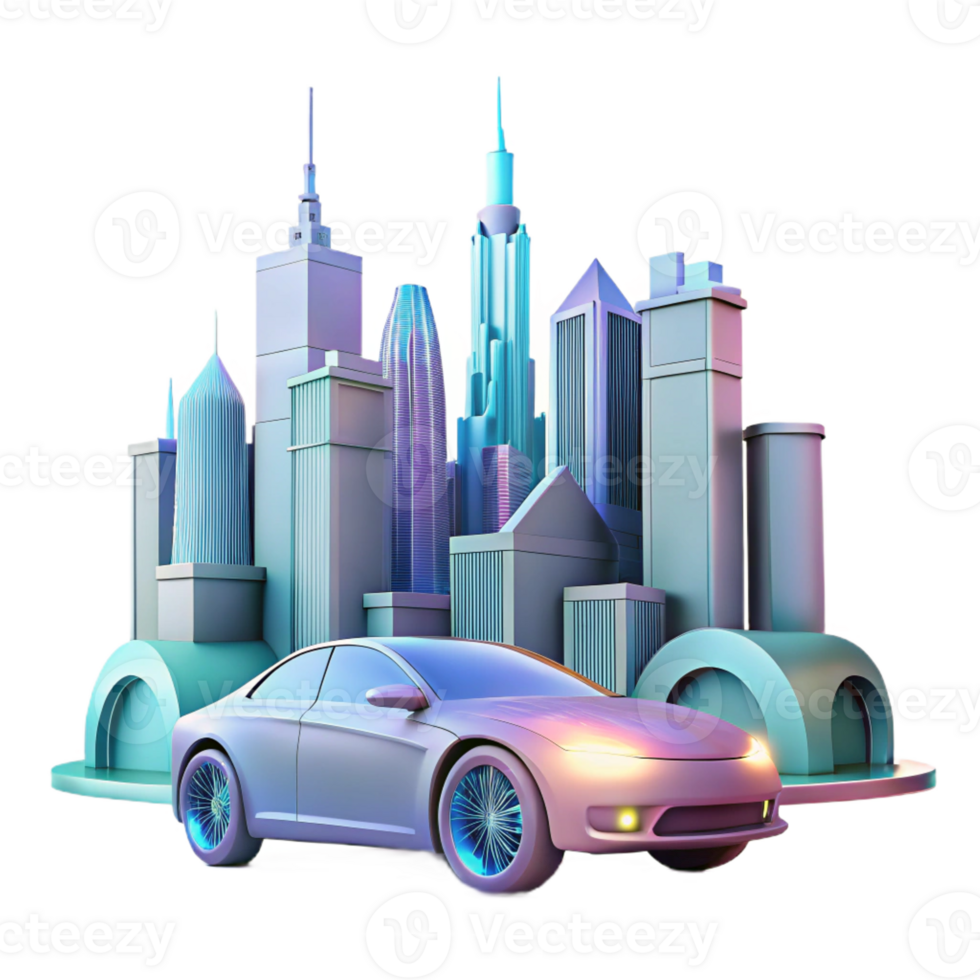 extraordinary minimalist A Self Driving Car Navigating a Futuristi detailed png