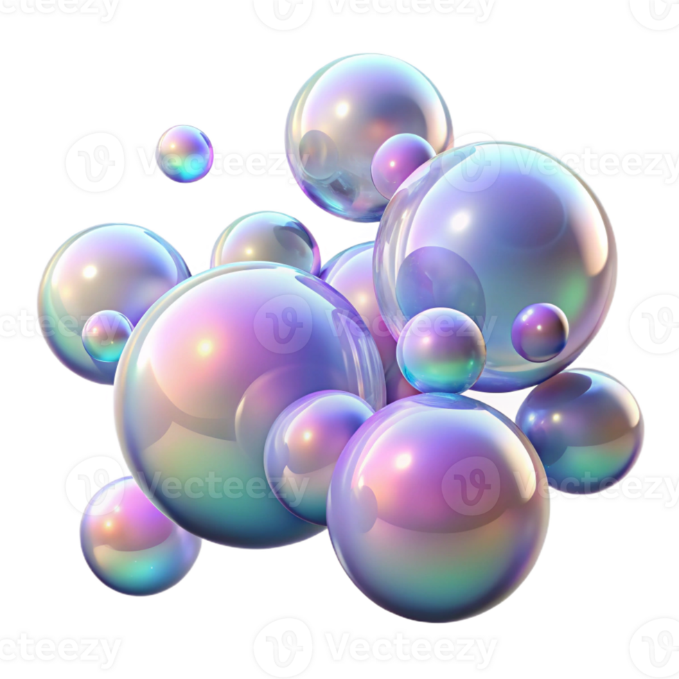 stunning abstract A Field of Floating Iridescent Bubbles S original png
