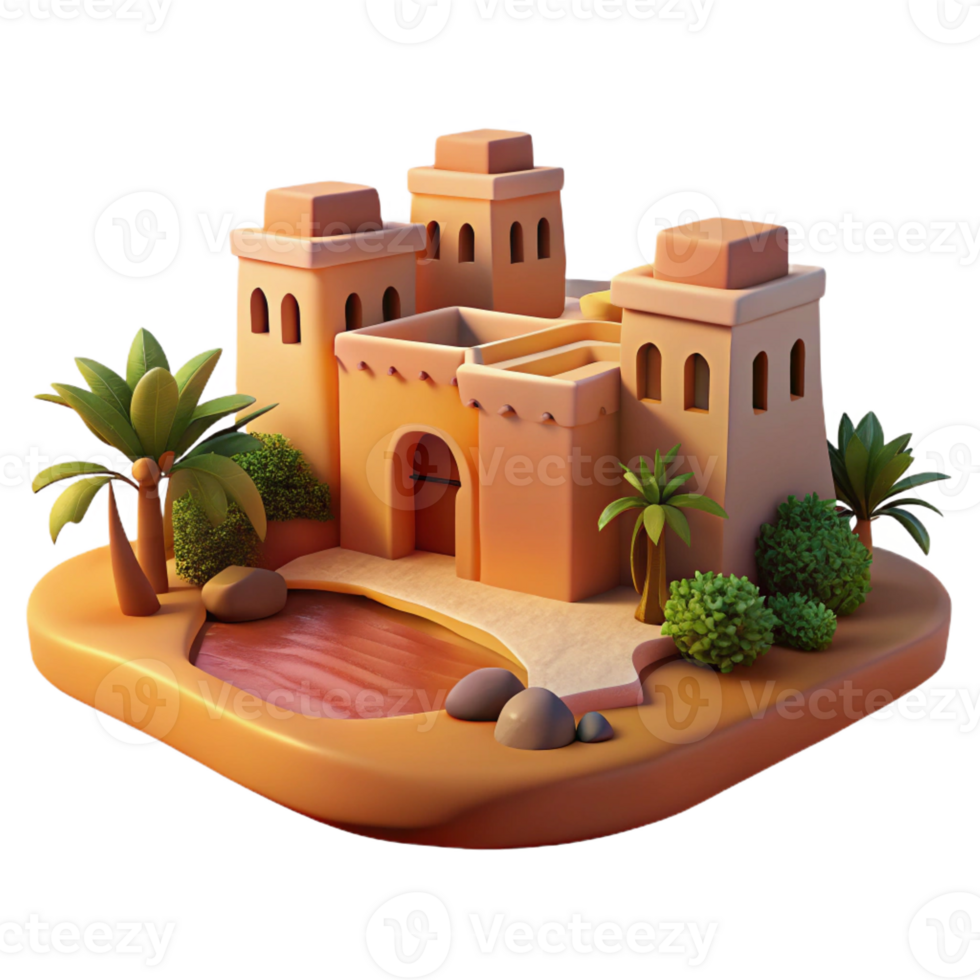 stunning classic A Desert Oasis with Traditional Mud Brick B genuine png