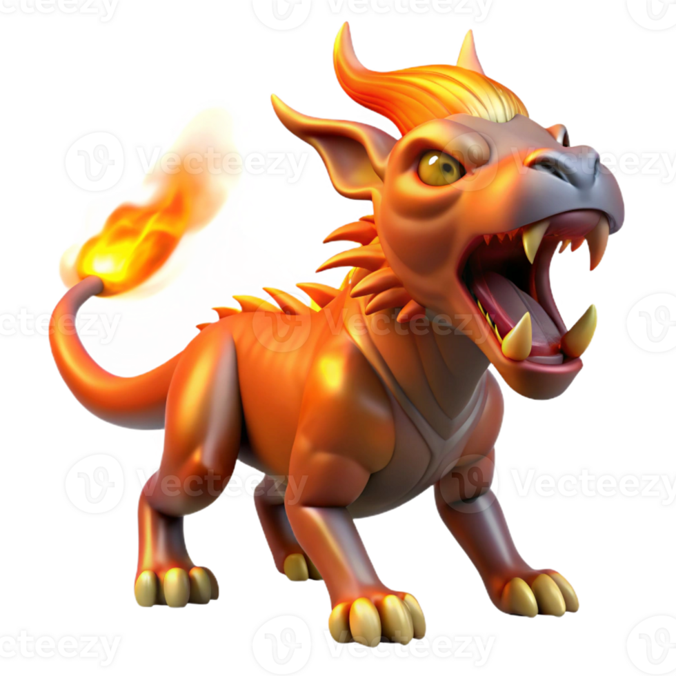 elegant abstract A Chimera Breathing Fire Vibrant and Des high resolution png