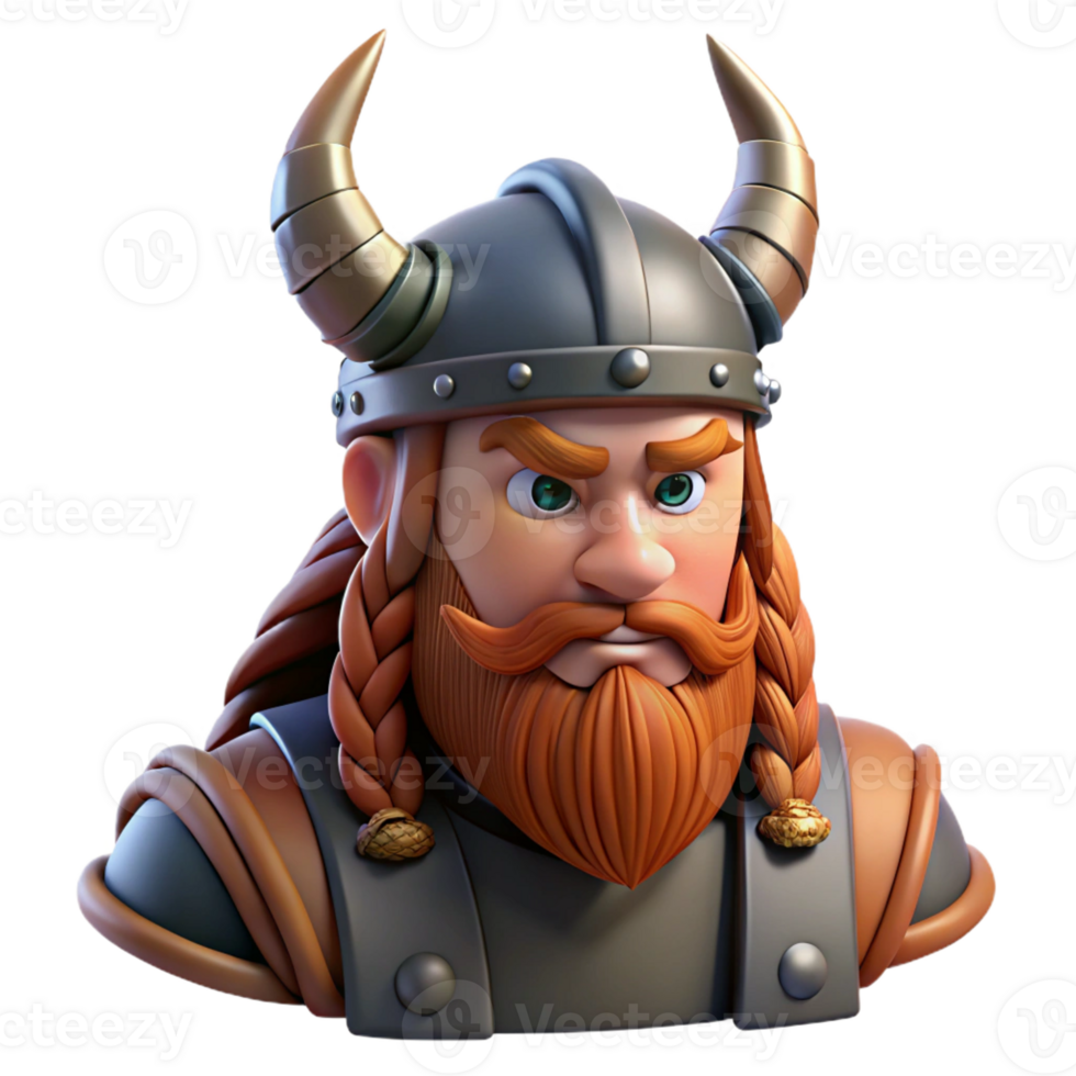 elegant classic Portrait of a Fierce Viking Warrior with B high resolution png