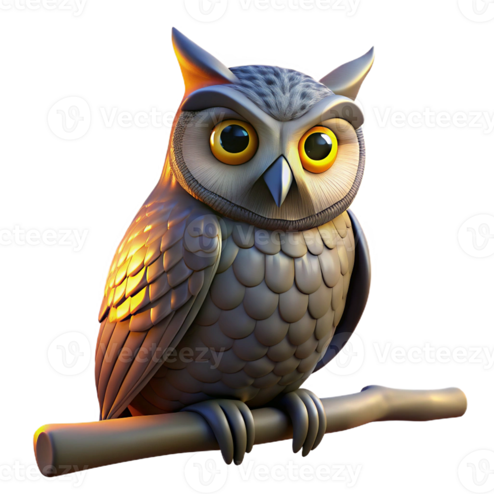 beautiful creative Portrait of a Wise Old Owl with Piercing Y exclusive png