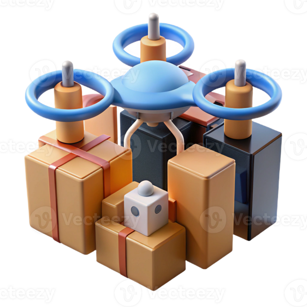 impressive classic Drone Package Delivery Dense Forest professional png