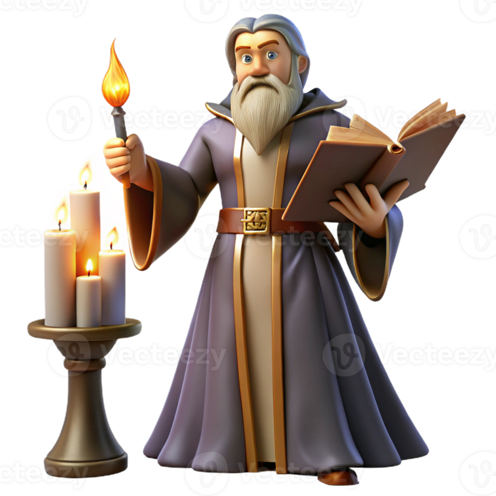 wonderful classic A Powerful Wizard Casting a Spell in a G genuine png