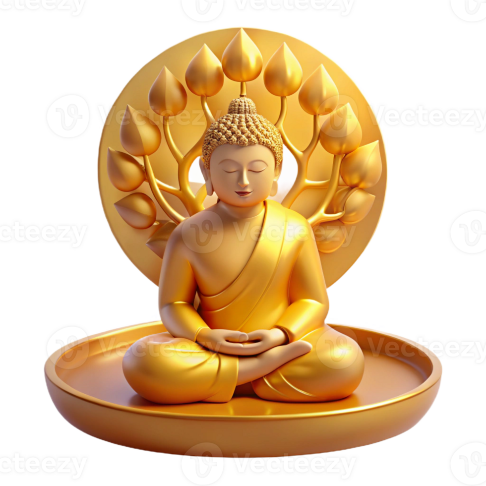 magnificent traditional Serene Buddha Meditating Under Bodhi Tree original png