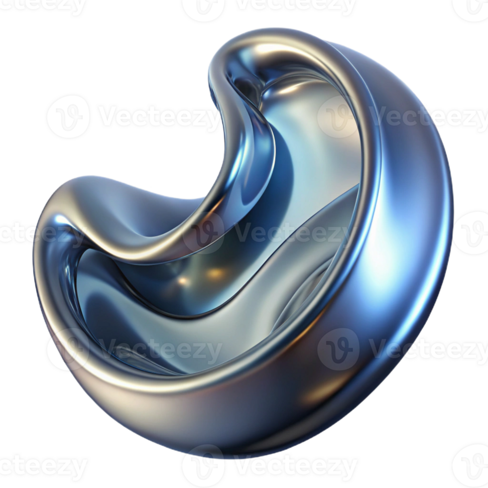 impressive artistic A Flowing Liquid Metal Form Reflecting premium png