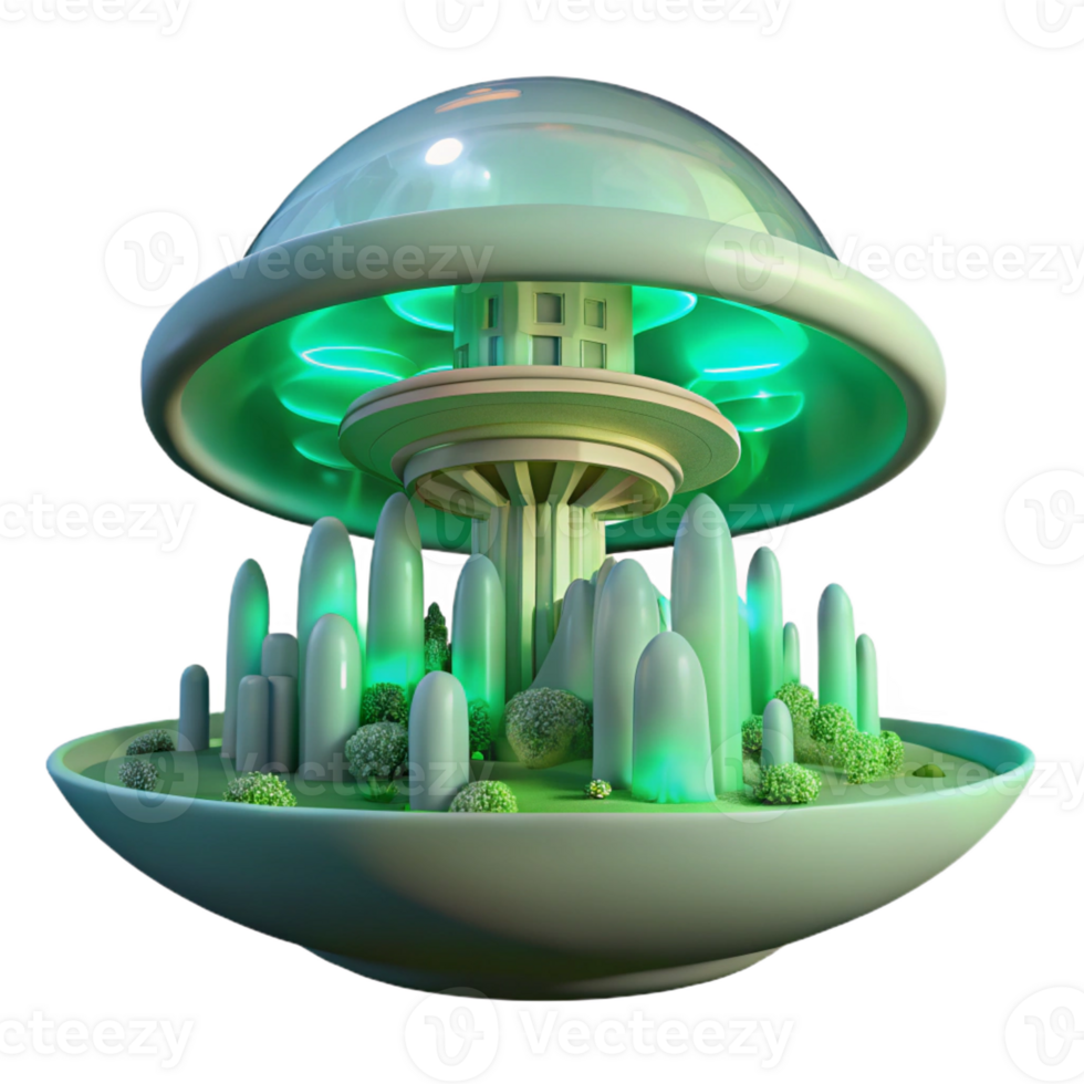 dramatic modern A Futuristic City Built Within a Giant 4K png
