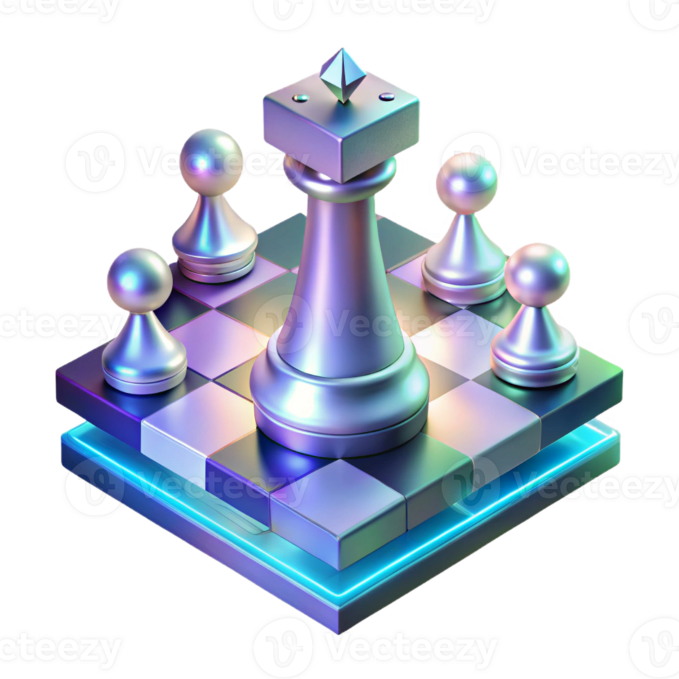 beautiful traditional A Holographic Chessboard Pieces Hovering detailed png