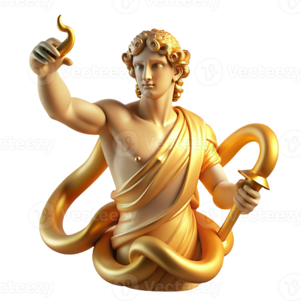 elegant abstract A Triumphant Apollo Slaying the Python Go authentic png