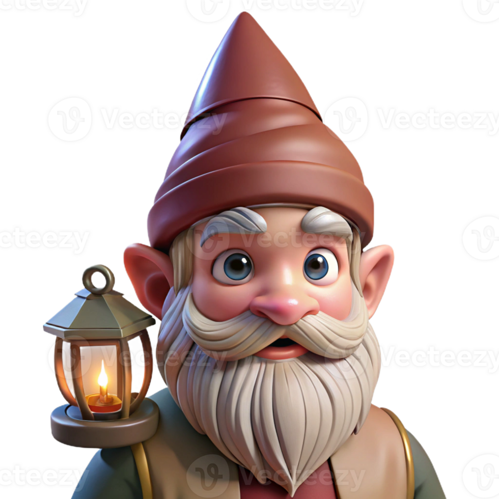 wonderful artistic Portrait of a Grumpy Gnome with a Long high resolution png