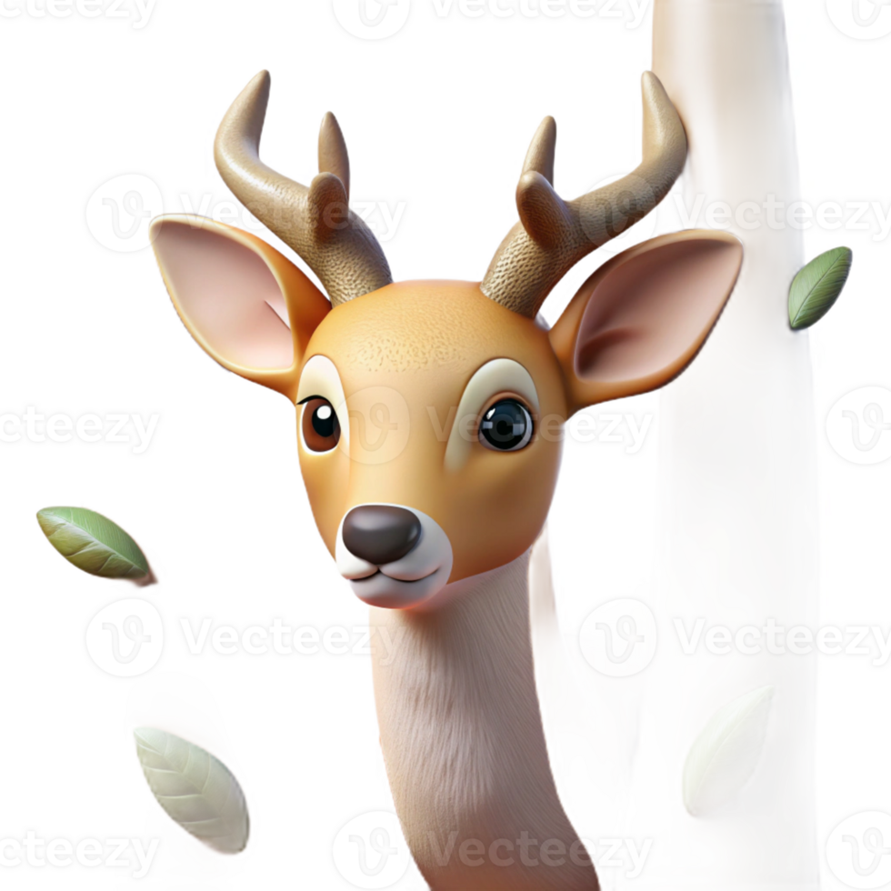 magnificent abstract A Shy Deer Peeking Through the Trees So professional png